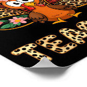 One Thankful Teacher Funny Cute Turkey Thanksgivin Poster (Ecke)