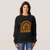 One Thankful Teacher Rainbow Leopard Groovy Teache Sweatshirt (Vorne ganz)