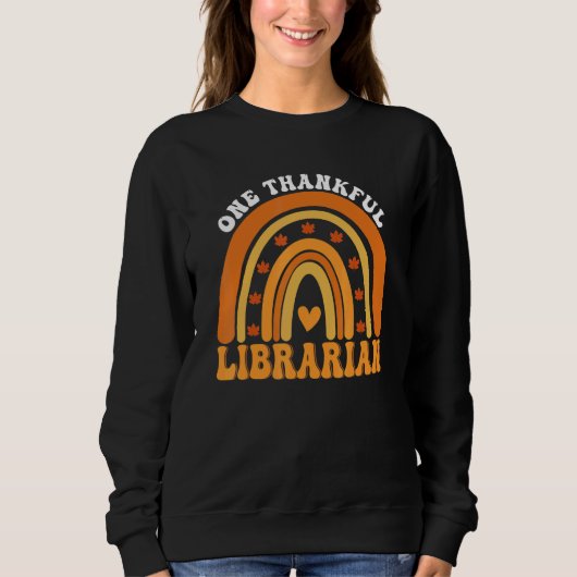 One Thankful Teacher Thanksgiving Librarian Teache Sweatshirt (Vorderseite)