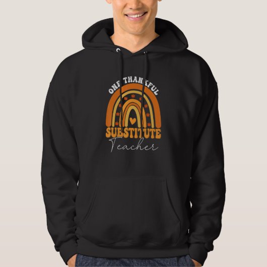 One Thankful Teacher Thanksgiving Substitute Teach Hoodie (Vorderseite)