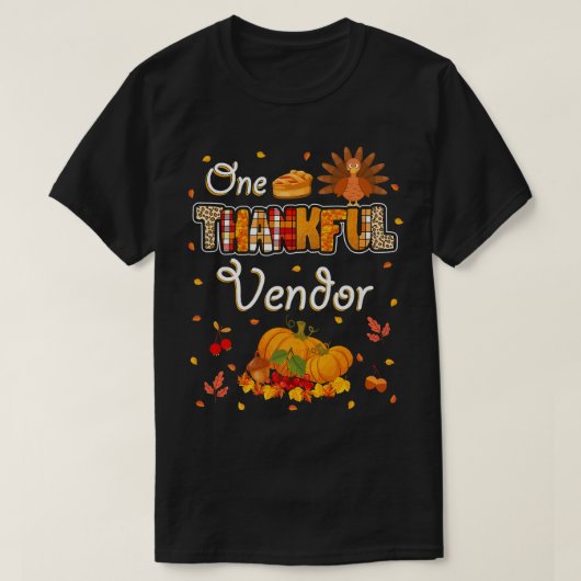 One Thankful Vendor Fall Leaves Autumn Vendor Than T-Shirt (Design vorne)