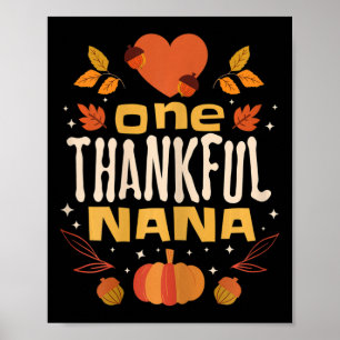 One Thankous Nana Fall Erntedank Oma Poster