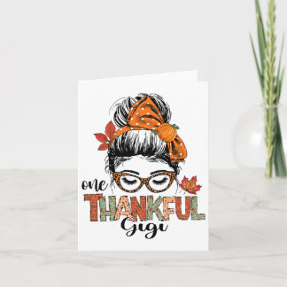 One Thanksgivi Messy Bun Herbst Thanksgivi Karte