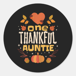 One Thanktie Fall Erntedank Tante Runder Aufkleber