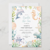 One the Sea 1. Geburtstagskind Einladung (Vorderseite)