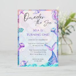 One the Sea 1. Meerjungfrau zum Geburtstag Einladu Einladung