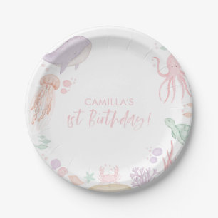 One the Sea Girls 1. Geburtstag Pappteller