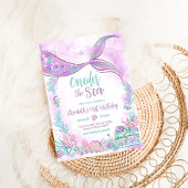 One the Sea Little Mermaid Erster Geburtstag Einladung