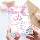 One the Sea Little Mermaid Erster Geburtstag Einladung
