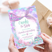 One the Sea Little Mermaid Erster Geburtstag Einladung