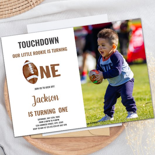 One Touchdown Football Birthday Einladungen Foto