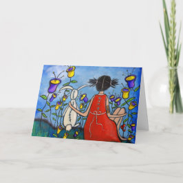 One True Friend Girl and Bunny Card Karte