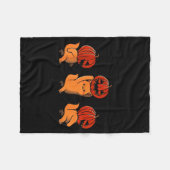 One Two Three Cute Kittens Pumpkin Halloween Soky Fleecedecke (Vorderseite (Horizontal))