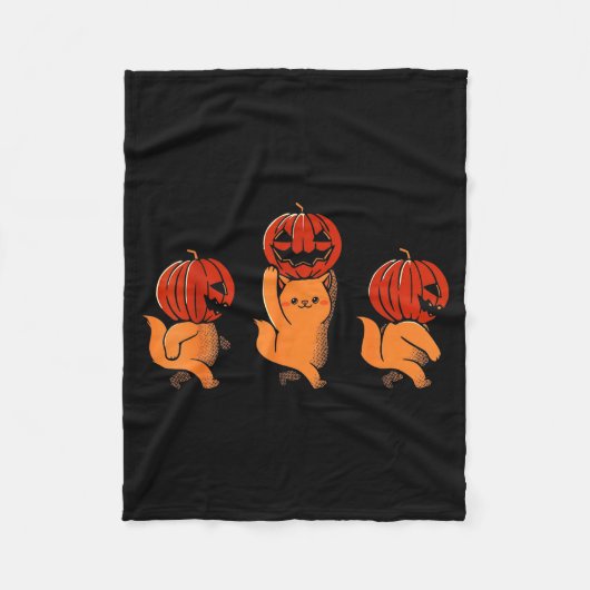 One Two Three Cute Kittens Pumpkin Halloween Soky Fleecedecke (Vorderseite)
