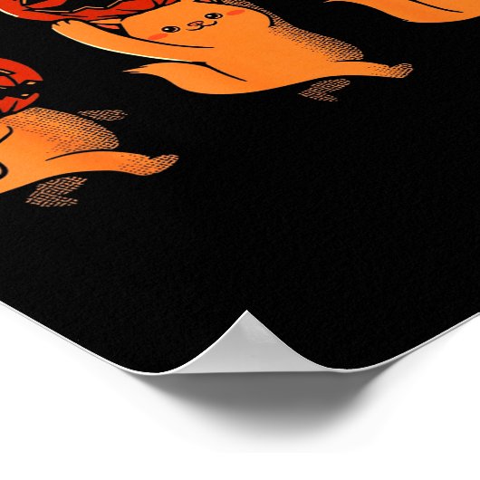 One Two Three Cute Kittens Pumpkin Halloween Soky Poster (Ecke)