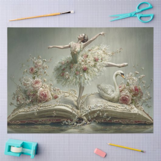 One Upon a Time Ballerina with Swan Seidenpapier (Basteln)
