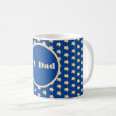 #One Vater Simple Gold Star auf Blue Background Kaffeetasse (VorderseiteRechts)