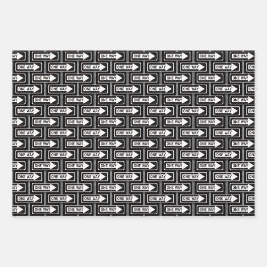 One way black and white street sign geschenkpapier set (Vorderseite 2)