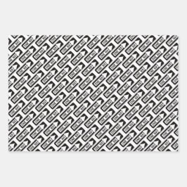 One way black and white street sign geschenkpapier set