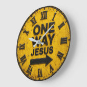 One Way Jesus Große Wanduhr (Winkel)