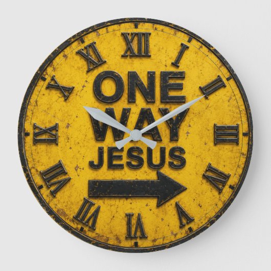 One Way Jesus Große Wanduhr (Vorderseite)
