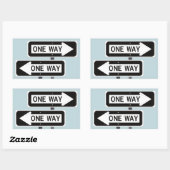 One way sign rechteckiger aufkleber (Blatt)