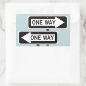 One way sign rechteckiger aufkleber (Tasche)