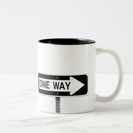 One way sign zweifarbige tasse (Rechts)