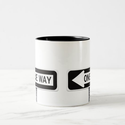 One way sign zweifarbige tasse (Mittel)