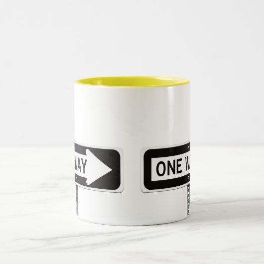 One way sign zweifarbige tasse (Mittel)