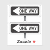 One way street sign aufkleber (Blatt)