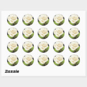 One White Rose Runder Aufkleber (Blatt)