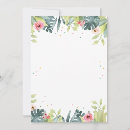 One Wild Year Girl Birthday Party Safari Tiere Einladung (Rückseite)