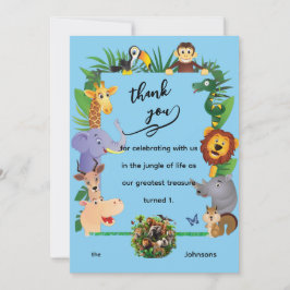 One Wild YearBoy's 1. Geburtstag Dankeschön Card Dankeskarte