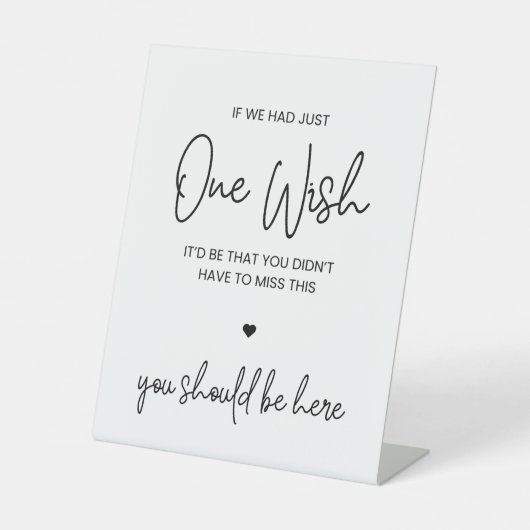 One Wish | Memorial Sign für Hochzeiten und Verans Sockelschild (Vorderseite)
