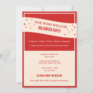 One Wish Willow Obsession Thema Halloween-Party Einladung