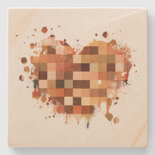 One World Heart Steinkocher Steinuntersetzer