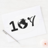 One World Karate Ovaler Aufkleber (Umschlag)