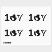 One World Karate Ovaler Aufkleber (Blatt)