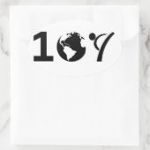 One World Karate Ovaler Aufkleber (Tasche)