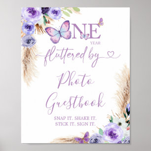 One Year Fluttered Birthday Foto Gästebuch