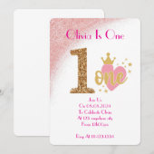 ONE YEAR OLD GIRL BIRTHDAY INVITATION EINLADUNG (Vorne/Hinten)