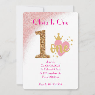 ONE YEAR OLD GIRL BIRTHDAY INVITATION EINLADUNG