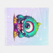 Onecru B ist das einmit Augen fröhliche Minimonste Fleecedecke (Vorderseite (Horizontal))