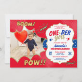 ONEder Girl First Birthday Foto Einladung (Vorderseite)