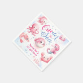 ONEder Sea 1st Birthday Girls Pink Niedlich Ocean Serviette (Ecke)