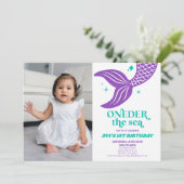ONEder Sea Mermaid 1. Geburtstagsparty Einladung (Stehend Vorderseite)
