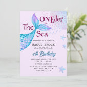 ONEder Sea Mermaid Einladung (Stehend Vorderseite)