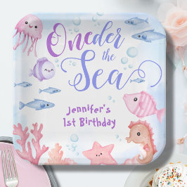 ONEder The Sea! 1. Geburtstag Niedliches Leben Pappteller