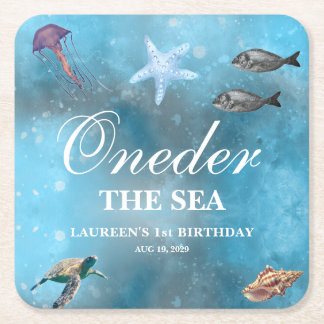 Oneder The Sea 1. Geburtstag Rechteckiger Pappuntersetzer